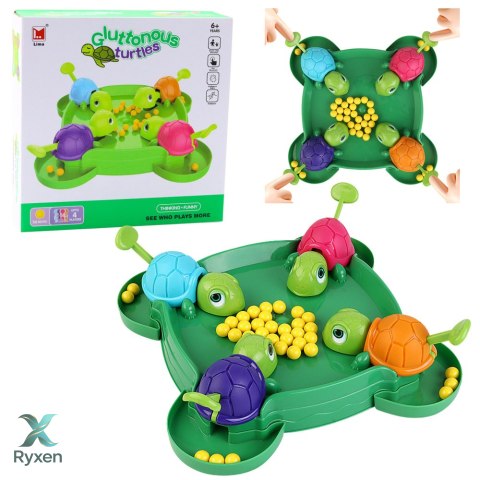 Gra Zręcznościowa Rodzinna Głodne Żółwie Plansza Kulki LEAN TOYS