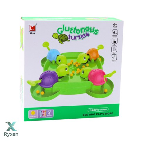 Gra Zręcznościowa Rodzinna Głodne Żółwie Plansza Kulki LEAN TOYS