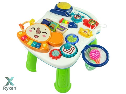 Interaktywny Pchacz Chodzik Stolik 2w1 Czerwony LEAN TOYS