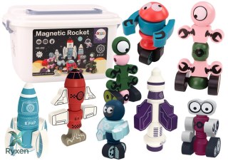 Klocki Magnetyczne Kosmos Rakieta Zestaw 56 ele. Magnetic Rocket Mix LEAN TOYS