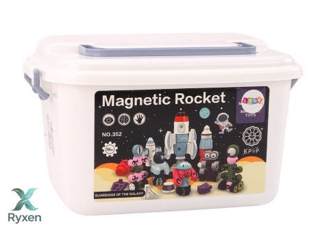 Klocki Magnetyczne Kosmos Rakieta Zestaw 56 ele. Magnetic Rocket Mix LEAN TOYS