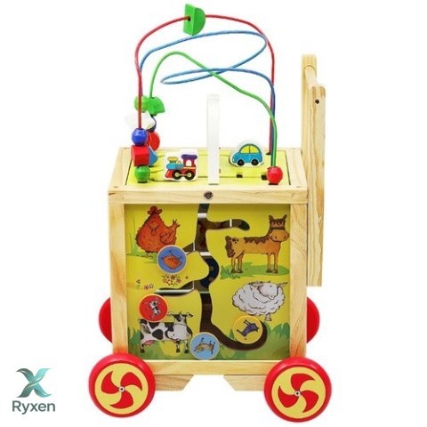 Pchacz drewniany- Kostka edukacyjna 22606 KRUZZEL