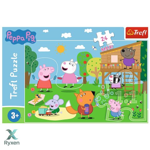 Puzzle - 24 Maxi - Zabawy na polanie - Świnka Peppa - Trefl 14342 TREFL PUZZLE