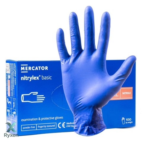 Rękawice nitrylowe niebieskie mercator nitrylex basic rozmiar xl 100 szt. MERCATOR