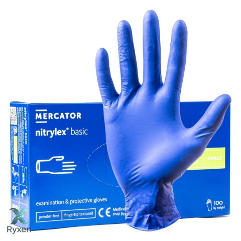 Rękawice nitrylowe niebieskie mercator nitrylex basic rozmiar s 100 szt. MERCATOR