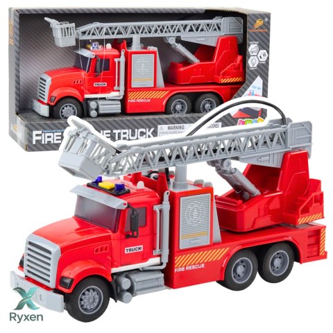Wóz Strażacki Drabina Wysięgnik Napęd Woda Światła Dźwięki LEAN TOYS