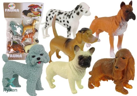 Zestaw 6 Figurek Psów Figurka Psy Rasowe LEAN TOYS