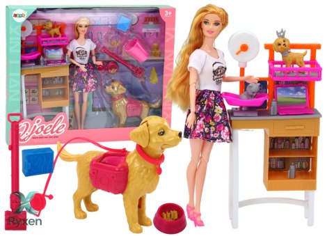 Zestaw Lalka Z Psami Kot Karma Weterynarz Akcesoria LEAN TOYS