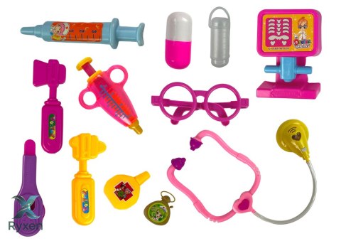 Zestaw Małego Lekarza Walizka Różowa Stetoskop LEAN TOYS
