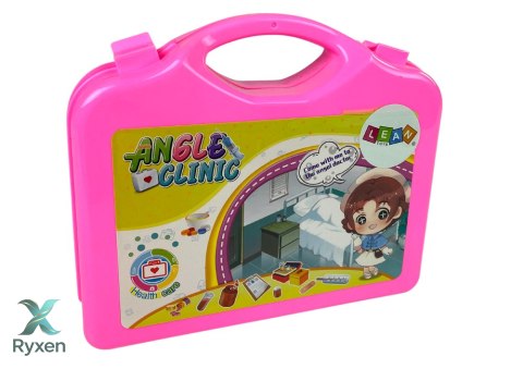 Zestaw Małego Lekarza Walizka Różowa Stetoskop LEAN TOYS