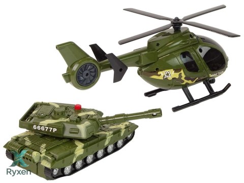 Zestaw Militarny Czołg Napęd Frykcyjny Helikopter LEAN TOYS