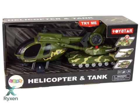 Zestaw Militarny Czołg Napęd Frykcyjny Helikopter LEAN TOYS
