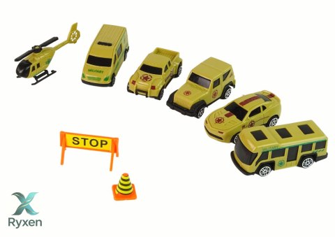Zestaw Militarny Wojskowy Auto Ciężarówka Resoraki Walizka Na Auta LEAN TOYS