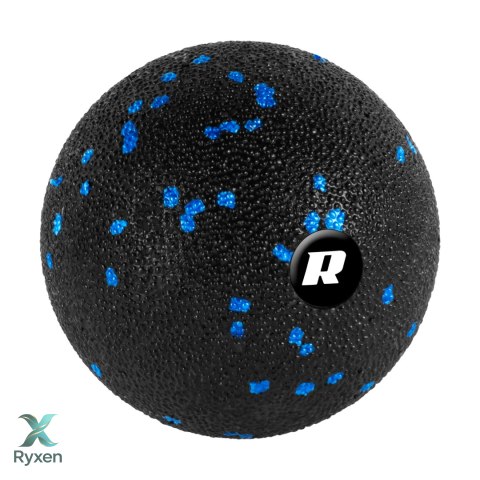 Zestaw wałek do masażu, roller, piłka, duoball , 3 elementy, kolor czarno-niebieski, materiał EPP, REBEL ACTIVE Rebel