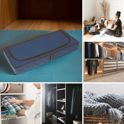 BLUE niebieski organizer do szafy na suwak 120x50x15cm Kamai Ordinett