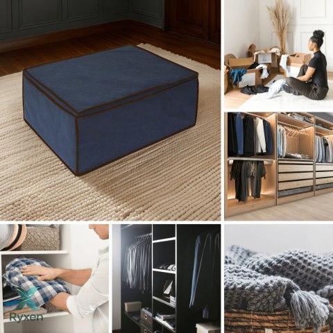 BLUE niebieski organizer do szafy na suwak 46x60x26cm Kamai Ordinett
