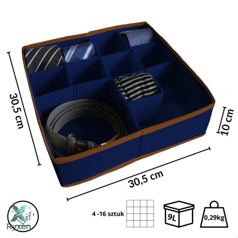 BLUE niebieski organizer do szuflady 11 przegród 30,5x30,5x10cm Kamai Ordinett