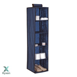 BLUE niebieski wiszący organizer do szafy 5 przegród 30X30X120cm Kamai Ordinett