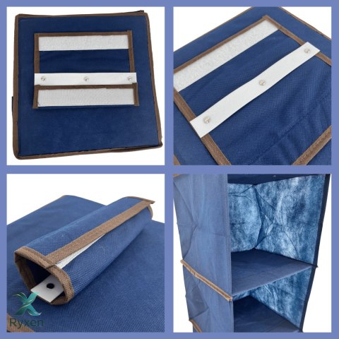 BLUE niebieski wiszący organizer do szafy 5 przegród 30X30X120cm Kamai Ordinett