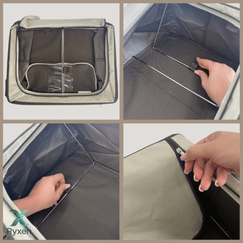 Brązowy organizer Kamai Gio Style z utwardzonymi ściankami, bocznymi uchwytami i okienkiem, pojemność 24L Kamai Ordinett