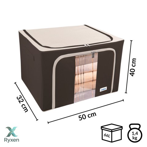 Brązowy organizer Kamai Gio Style z utwardzonymi ściankami, bocznymi uchwytami i okienkiem, pojemność 66L Kamai Gio Style