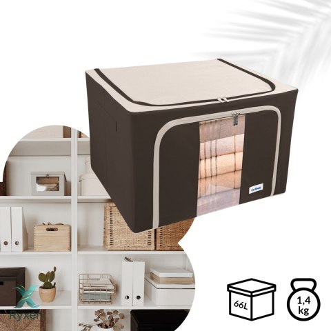 Brązowy organizer Kamai Gio Style z utwardzonymi ściankami, bocznymi uchwytami i okienkiem, pojemność 66L Kamai Gio Style
