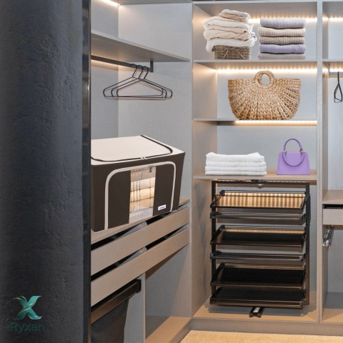 Brązowy organizer Kamai Gio Style z utwardzonymi ściankami, bocznymi uchwytami i okienkiem, pojemność 66L Kamai Gio Style