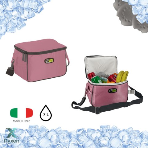 Torba lunchowa Kamai Gio Style na ramię, pastelowy róż, pojemność 7L Giostyle