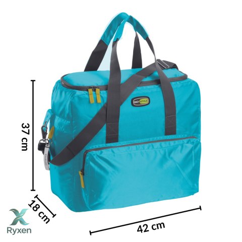 Torba termiczna Kamai Gio Style na ramię, błękitna, z kieszeniami i rączką do noszenia, pojemność 33L Giostyle