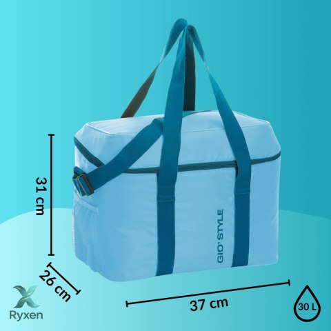Torba termiczna Kamai Gio Style na ramię, niebieska, z kieszenią boczną i uchwytem do noszenia, pojemność 30L Giostyle