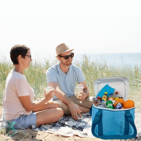 Torba termiczna Kamai Gio Style na ramię, niebieska, z kieszenią boczną i uchwytem do noszenia, pojemność 30L Giostyle