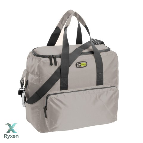 Torba termiczna Kamai Gio Style na ramię, pastelowy szary, z kieszeniami i rączką do noszenia, pojemność 33L Giostyle
