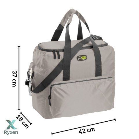 Torba termiczna Kamai Gio Style na ramię, pastelowy szary, z kieszeniami i rączką do noszenia, pojemność 33L Giostyle