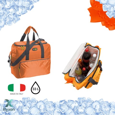 Torba termiczna Kamai Gio Style na ramię, pomarańczowa, z kieszeniami i rączką do noszenia, pojemność 33L Giostyle