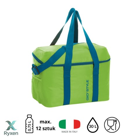 Torba termiczna Kamai Gio Style na ramię, zielona, z kieszenią boczną i uchwytem do noszenia, pojemność 30L Giostyle