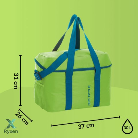 Torba termiczna Kamai Gio Style na ramię, zielona, z kieszenią boczną i uchwytem do noszenia, pojemność 30L Giostyle