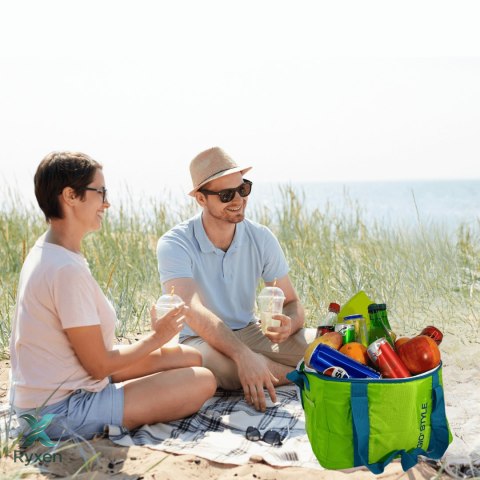 Torba termiczna Kamai Gio Style na ramię, zielona, z kieszenią boczną i uchwytem do noszenia, pojemność 30L Giostyle