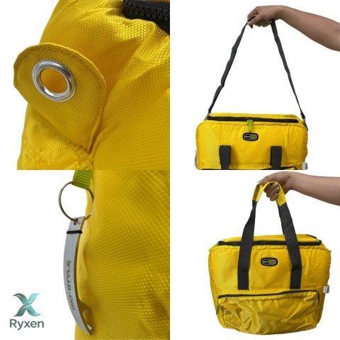 Torba termiczna Kamai Gio Style na ramię, żółta, z kieszeniami i rączką do noszenia, pojemność 33L Giostyle