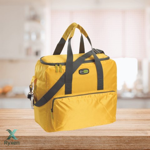 Torba termiczna Kamai Gio Style na ramię, żółta, z kieszeniami i rączką do noszenia, pojemność 33L Giostyle