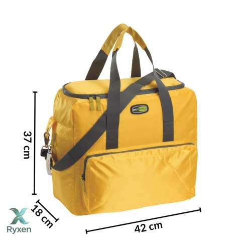 Torba termiczna Kamai Gio Style na ramię, żółta, z kieszeniami i rączką do noszenia, pojemność 33L Giostyle