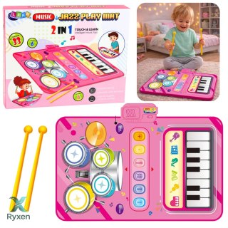 Interaktywna Mata Muzyczna Taneczna Edukacyjna Perkusja Pianinko 2w1 LEAN TOYS