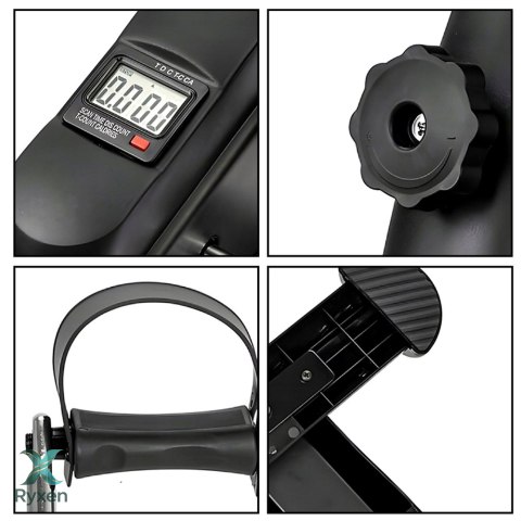 Mini Rowerek Treningowy Rotor Rehabilitacyjny 2w1 Wyświetlacz LCD Czarny LEAN