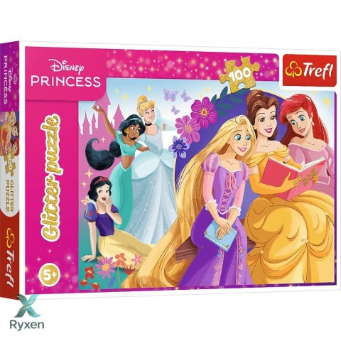 Puzzle - 100 Glitter - Blask magii przyjaźni - Disney Princess - Trefl 14834 TREFL PUZZLE