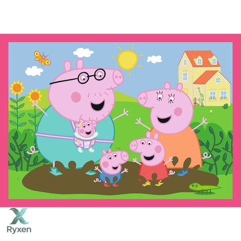 Puzzle - 4w1 (12, 15, 20, 24) - Peppa uwielbia przygody - Świnka Peppa - Trefl 34672 TREFL PUZZLE