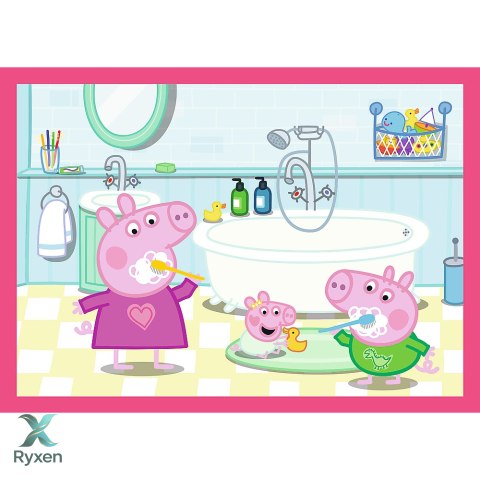 Puzzle - 4w1 (12, 15, 20, 24) - Peppa uwielbia przygody - Świnka Peppa - Trefl 34672 TREFL PUZZLE
