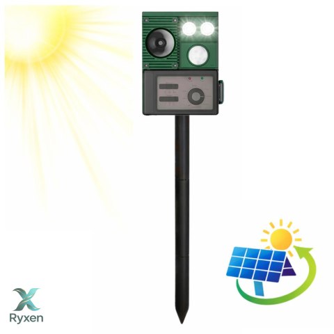 Solarny Odstraszacz Zwierząt Z Czujnikiem Ruchu Ultradźwięki Diody LED LEAN