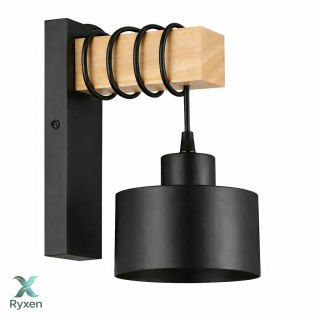 ZD192 Lampa ścienna drewno czarna ATL