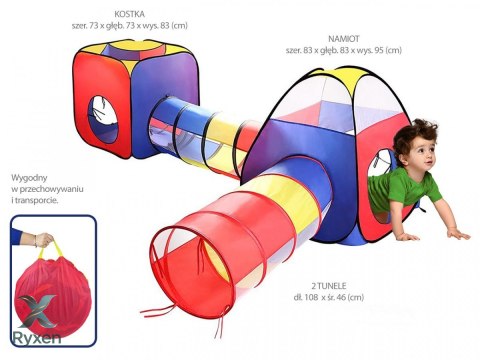 Namiot 4 elementy kostka - tunel - iglo 270x210x95 MADEJ
