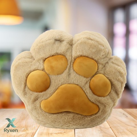 Pluszowa Poduszka Z Kieszenią Na Ręce i Kocykiem Ogrzewacz Beżowa 40cm LEAN TOYS