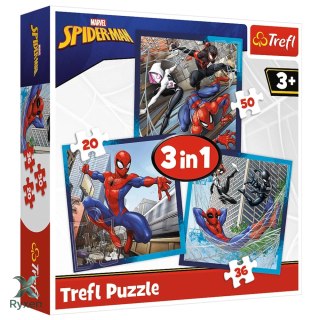 Puzzle - 3w1 (20, 36, 50) - Pajęczy przyjaciele - Disney Marvel Spiderman - Trefl 34874 TREFL PUZZLE